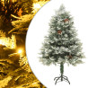 Árvore de Natal com pinhas pré-iluminada 150 cm PVC e PE verde 1