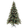 Árvore de Natal com pinhas pré-iluminada 195 cm PVC e PE verde 2