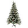 Árvore de Natal com pinhas pré-iluminada 195 cm PVC e PE verde 3