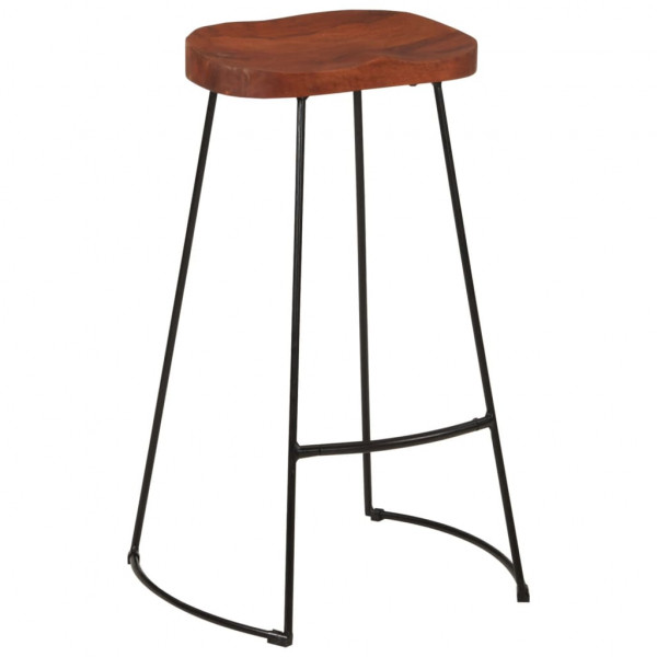 Taburetes de bar Gavin 2 uds madera mango maciza 50x40x78 cm M 2