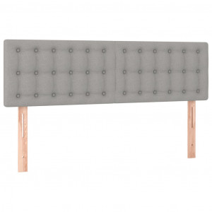 Cabeceira de cama 2 pcs tecido 72x5x78/88 cm cinzento-claro H