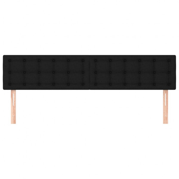 Cabeceros 2 unidades de tela negro 100x5x78/88 cm M 3