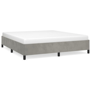 Estrutura de cama sem colchão 180x200 cm veludo cinzento-claro H