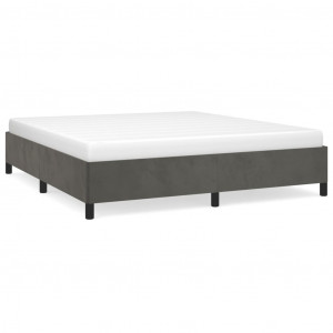 Estrutura de cama sem colchão 180x200 cm veludo cinzento-escuro H