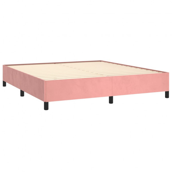 Estructura de cama de terciopelo rosa 180x200 cm M 4