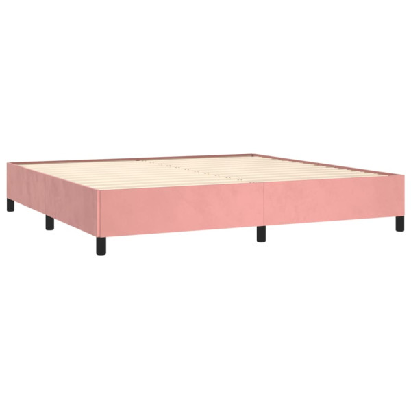 Estrutura de cama 200x200 cm veludo rosa M 4