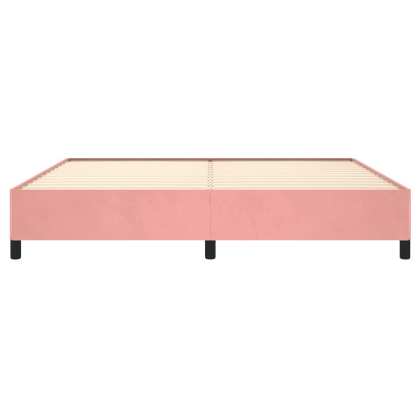 Estructura de cama de terciopelo rosa 200x200 cm M 5