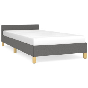 Estrutura de cama sem colchão 80x200 cm tecido cinzento-escuro H