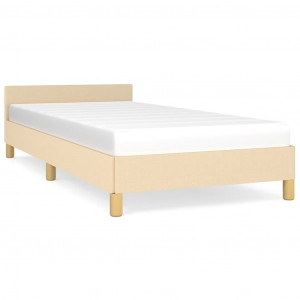 Estrutura cama c/ cabeceira sem colchão tecido 80x200 cm creme H