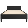 Estructura de cama con cabecero cuero sintético negro 90x200 cm 5