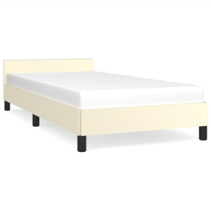 Estrutura cama c/ cabeceira sem colchão 90x200 cm creme H