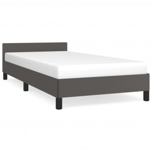 Estrutura cama c/ cabeceira sem colchão 90x200 cm cinzento H