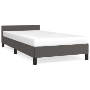 Estrutura cama c/ cabeceira sem colchão 100x200 cm cinzento H
