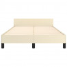 Estructura de cama con cabecero cuero sintético crema 120x200cm 5