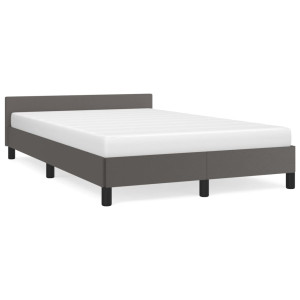 Estrutura cama c/ cabeceira sem colchão 120x200 cm cinzento H