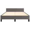 Estructura de cama con cabecero cuero sintético gris 120x200cm 5