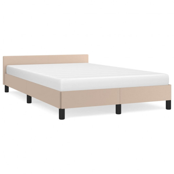 Estructura de cama cabecero cuero sintético capuchino 120x200cm M 2
