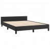 Estructura de cama con cabecero cuero sintético negro 140x190cm 4