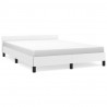 Estructura de cama cabecero cuero sintético blanco 140x190 cm 2