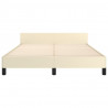 Estrutura cama c/ cabeceira sem colchão 140x190 cm creme 5