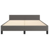 Estrutura cama c/ cabeceira sem colchão 140x190 cm cinzento 5