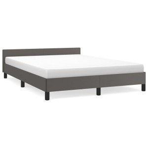 Estrutura cama c/ cabeceira sem colchão 140x200 cm cinzento H