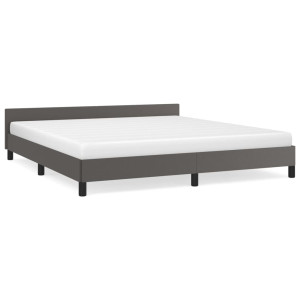 Estrutura cama c/ cabeceira sem colchão 160x200 cm cinzento H