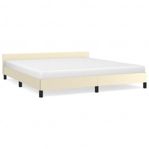Estructura de cama con cabecero cuero sintético crema 180x200cm H