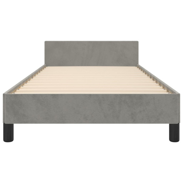 Estructura de cama con cabecero terciopelo gris claro 90x200 cm M 5