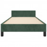 Estrutura de cama sem colchão 90x200 cm veludo verde-escuro 5