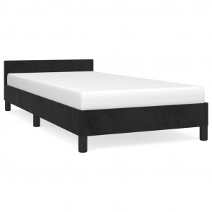 Estrutura de cama sem colchão 100x200 cm veludo preto H