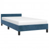 Estructura cama con cabecero terciopelo azul oscuro 100x200 cm 3