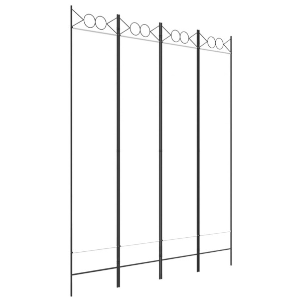 Biombo divisor de 4 paneles de tela blanco 160x200 cm M 2