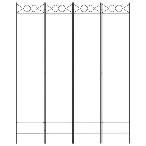 Biombo divisor de 4 paneles de tela blanco 160x200 cm M 3