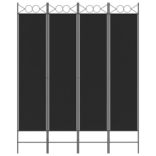 Biombo/divisória com 4 painéis 160x200 cm tecido preto M 3