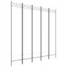 Biombo divisor de 5 paneles de tela blanco 200x200 cm 2