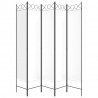 Biombo divisor de 5 paneles de tela blanco 200x200 cm 4