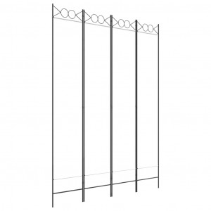 Biombo divisor de 4 paneles de tela blanco 160x220 cm H