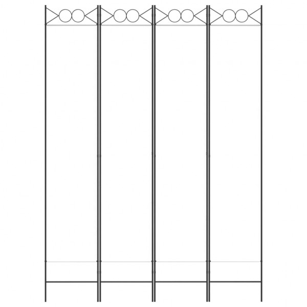 Biombo divisor de 4 paneles de tela blanco 160x220 cm M 3