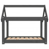 Cama para perros madera maciza de pino gris 81x60x70 cm 3