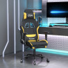 Silla gaming con reposapiés tela negro y amarillo 1