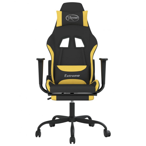 Silla gaming con reposapiés tela negro y amarillo M 3