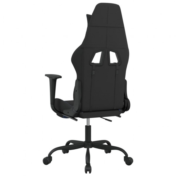 Silla gaming con reposapiés tela negro y azul M 5