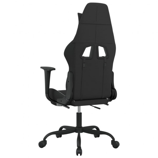 Cadeira gamer com apoio para os pés em tecido preto e branco M 5