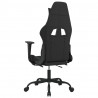 Silla gaming con reposapiés tela negro y blanco 5