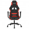 Silla gaming con reposapiés tela negro y rojo 3