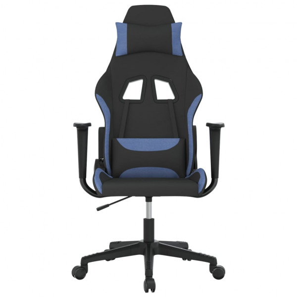 Cadeira gamer em tecido preto e azul M 3