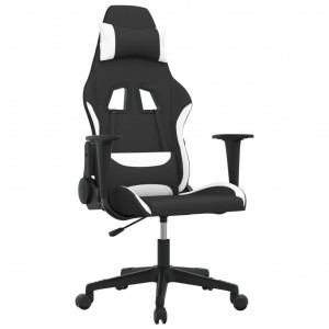 Silla gaming tela negro y blanco H