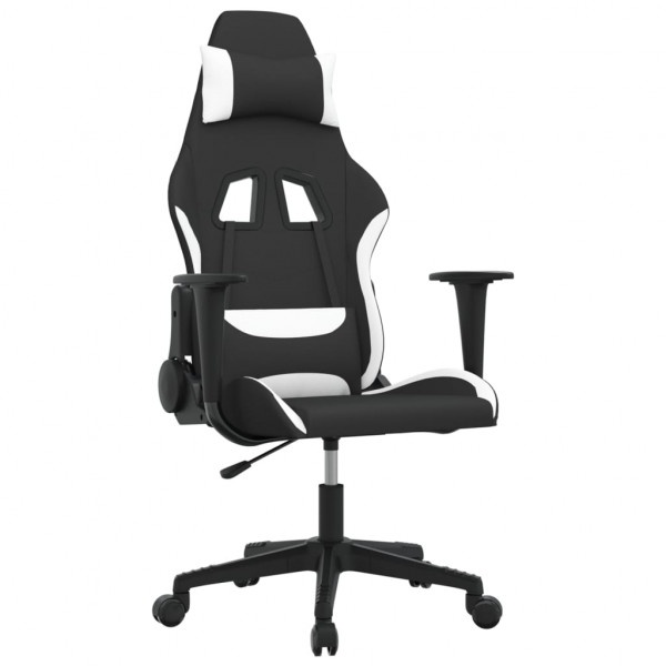 Silla gaming tela negro y blanco M 2