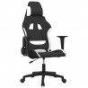 Silla gaming tela negro y blanco 2